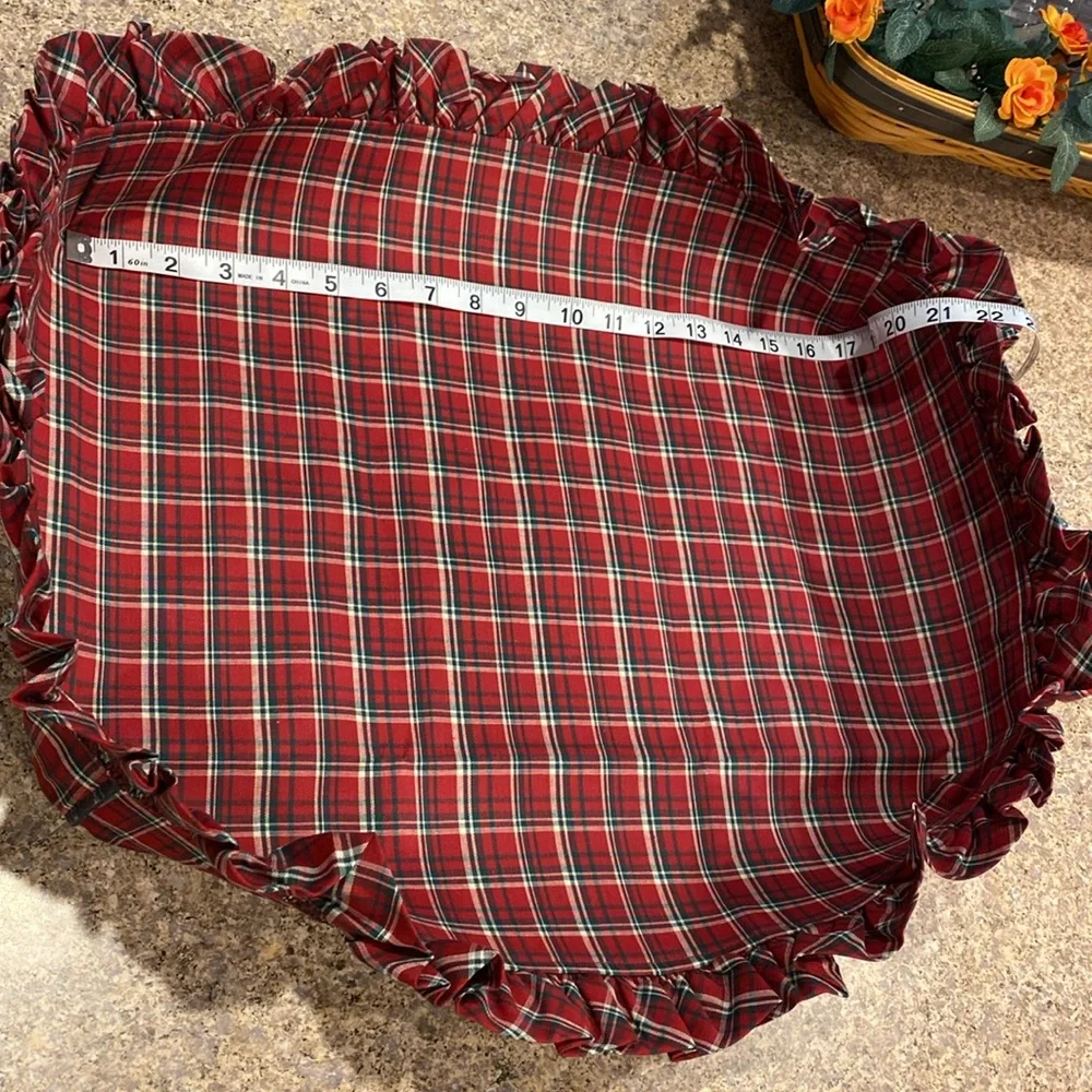 NIP Longaberger Plaid Tidings Serving Tray Basket Fabric Liner 20338 Liner Only